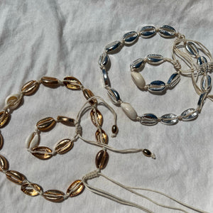 Metallic Shell Necklace Set